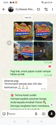 Testimonial Papan Bunga Pernikahan biru