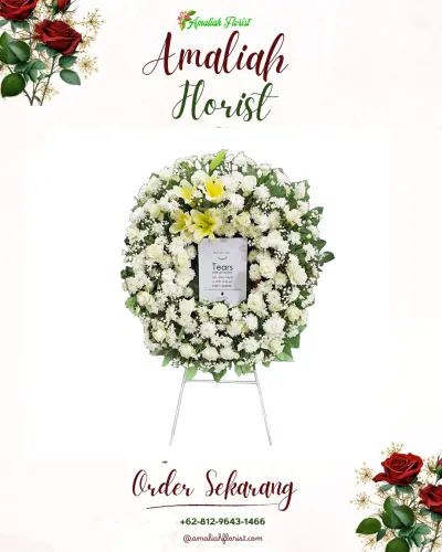 Krans Bunga Duka Cita biru